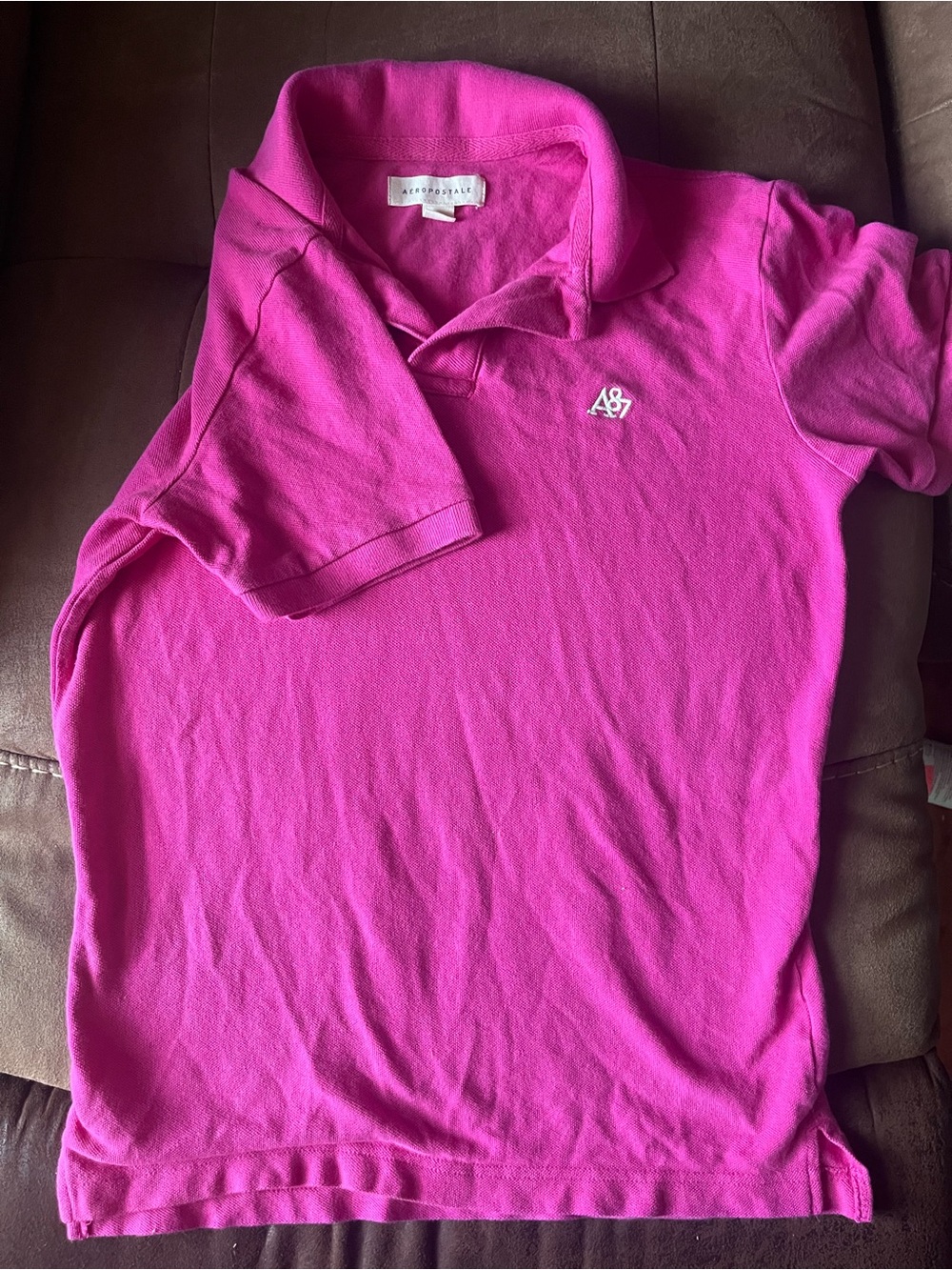 Aeropostale Bright Pink Tee with Logo Tag